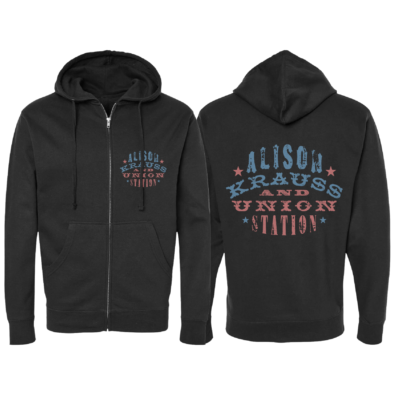 AKUS Woodstamp Zip Up Hoodie – Alison Krauss Official Merchandise